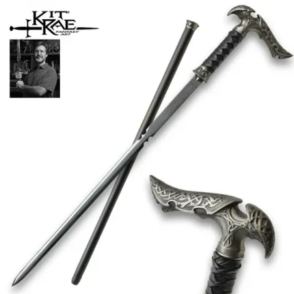 Kit Rae Black Axios Forged Sword Cane Replica