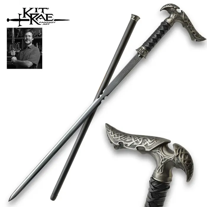 Kit Rae Black Axios Forged Sword Cane Replica Kit Rae Black Axios Forged Sword Cane Replica