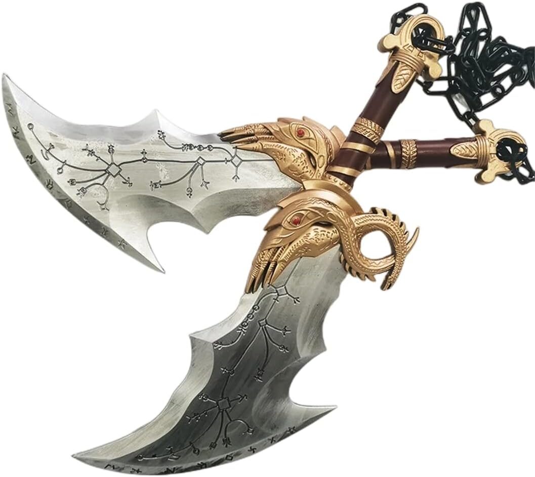 Kratos Blades of Chaos Pair Gold Finished Replica Kratos Blades of Chaos Pair Gold Finished Replica