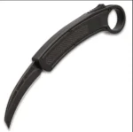 Black OTF Karambit Knife with Switchblade & Stonewashed Finish