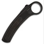 Black OTF Karambit Knife with Switchblade & Stonewashed Finish